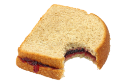 Whole Wheat Grape Jelly Sandwich With Bite realistic fake food prop by FakeFood4U