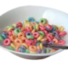 Bowl Of Fruit Loops Cereal With Milk Square Bow realistic fake food prop by FakeFood4U