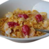 Bowl Of Cornflakes With Strawberries Square Bow realistic fake food prop by FakeFood4U