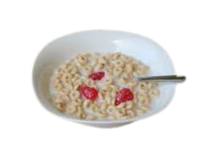 Bowl Of Cheerios With Strawberries Square Bowl realistic fake food prop by FakeFood4U