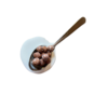 Spilled Cocoa Puffs With Milk On Spoon realistic fake food prop by FakeFood4U