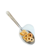 Spilled Honey Nut Cheerios With Milk On Spoon realistic fake food prop by FakeFood4U
