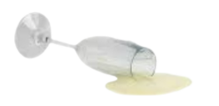Spilled Champagne realistic fake food prop by FakeFood4U