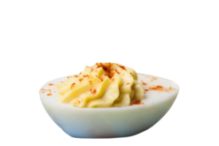 Deviled Egg With Paprika realistic fake food prop by FakeFood4U