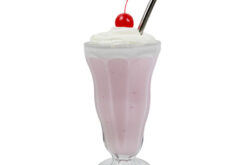 Strawberry Milkshake Metal Straw realistic fake food prop by FakeFood4U