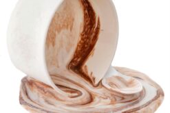 Cup Of Vanilla Ice Cream With Hot Fudge realistic fake food prop by FakeFood4U