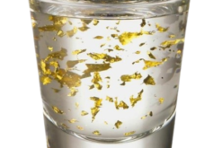 Double Shot Glass With Gold Flakes realistic fake food prop by FakeFood4U