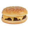 Melty Cheeseburger On Sesame Seed Bun realistic fake food prop by FakeFood4U